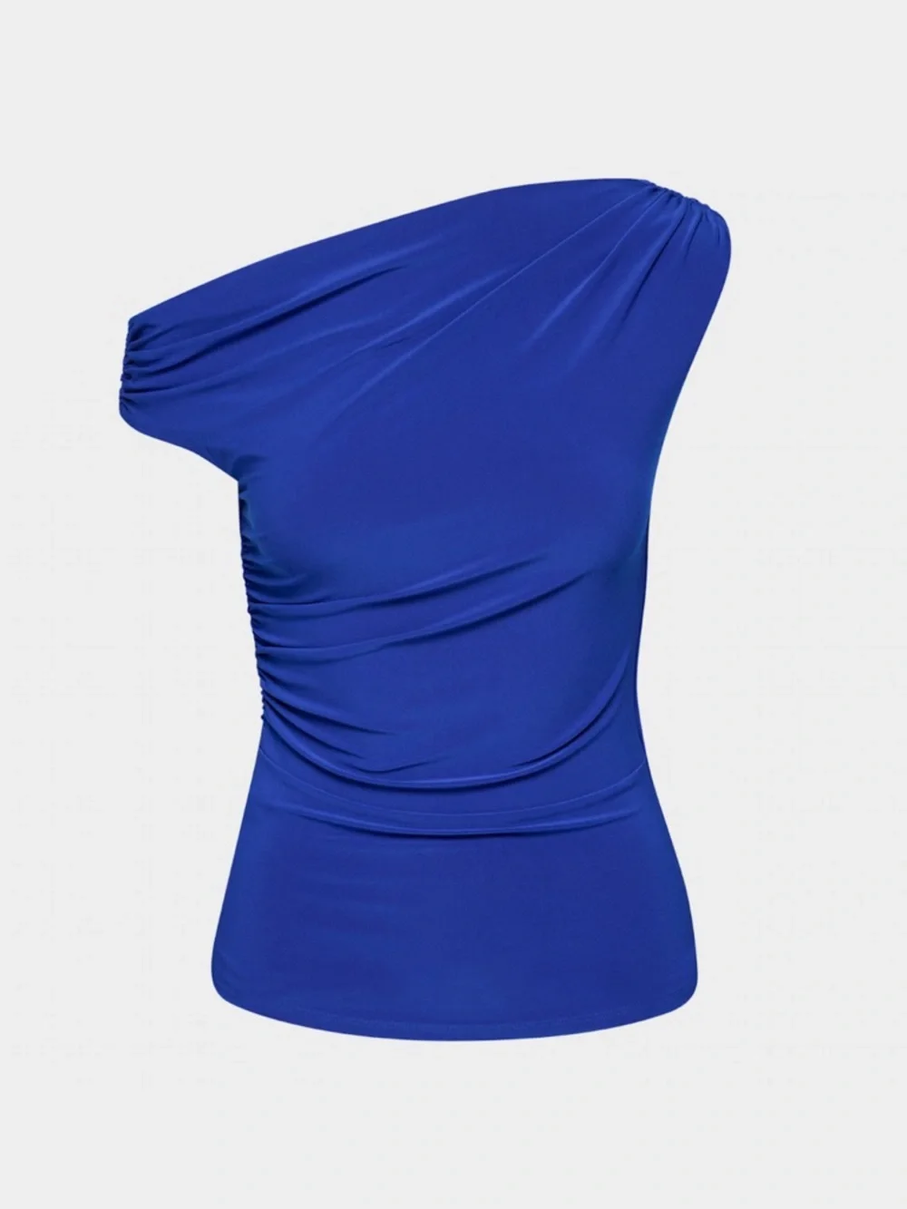 Aritzia Babaton Smooth Matter Gallery Off Shoulder Top Ablaze Blue Medium New - Picture 6 of 9